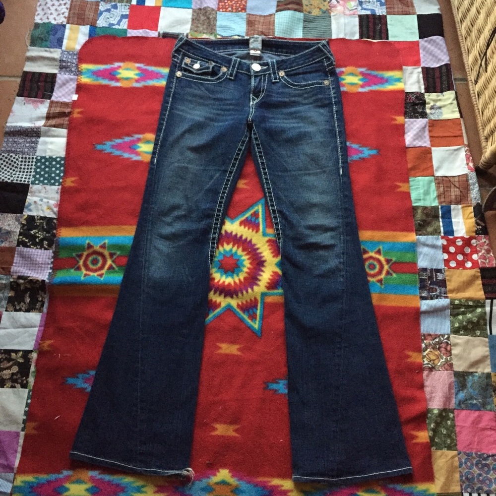 True Religion Joey Big T Womens Flare Jeans 32/32